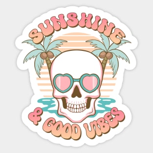 "Sunshine & Good Vibes" Skull Sticker